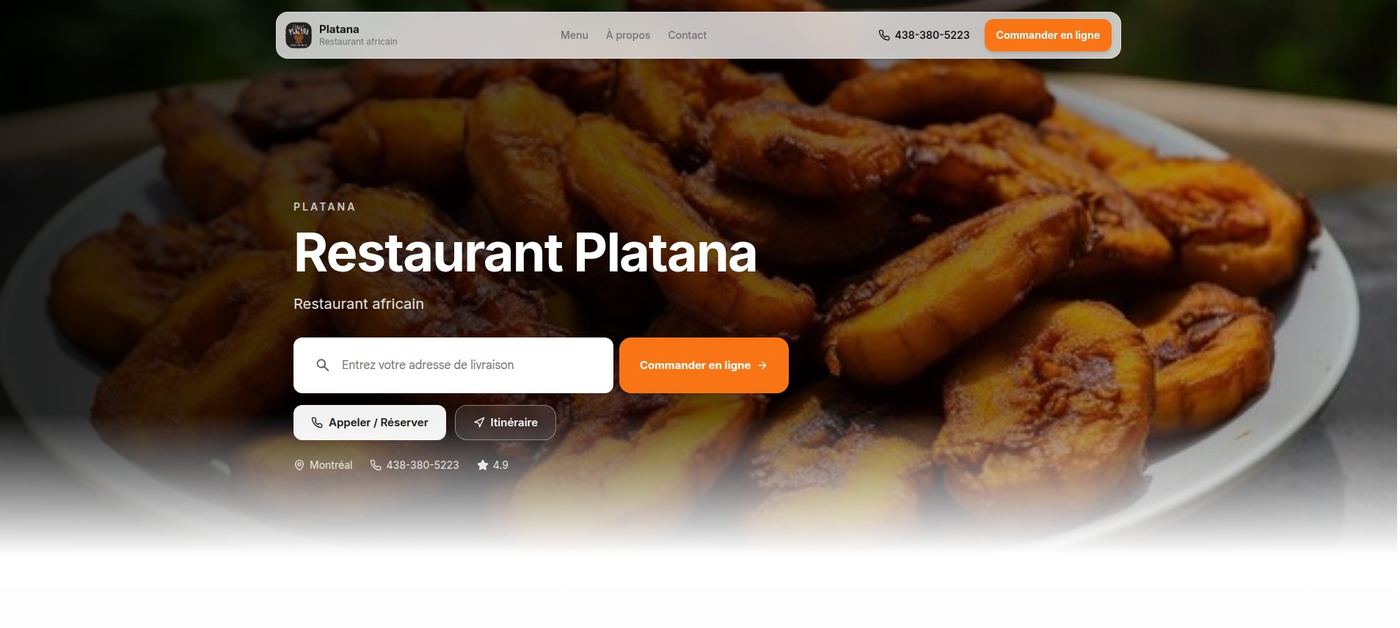 Site de commande en ligne de Restaurant Platana, propulsé par Sellhand